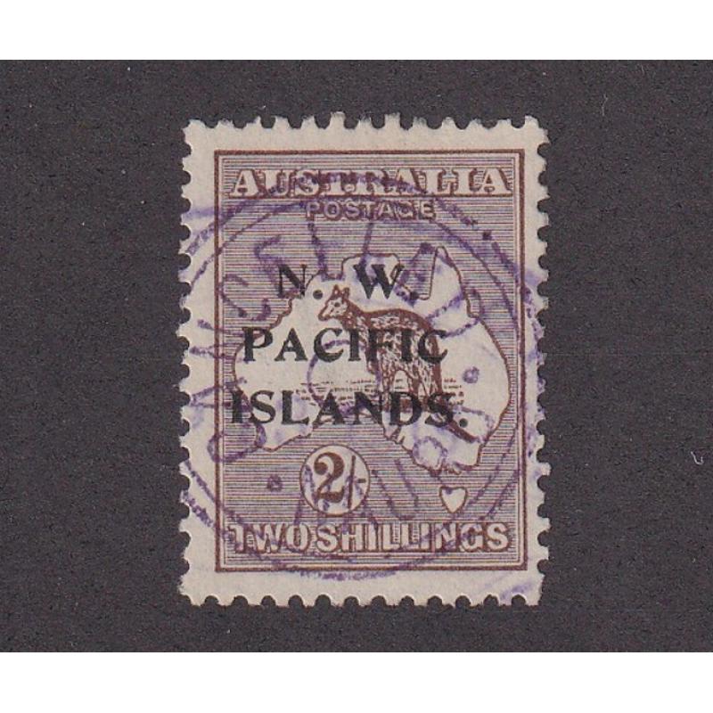 (ST1502) AUSTRALIA · 1919: 2/- brown Roo (3rd wmk) SG 115 with CANCELLED NAURU h/s · fine condition · c.v. £38 (2 images)