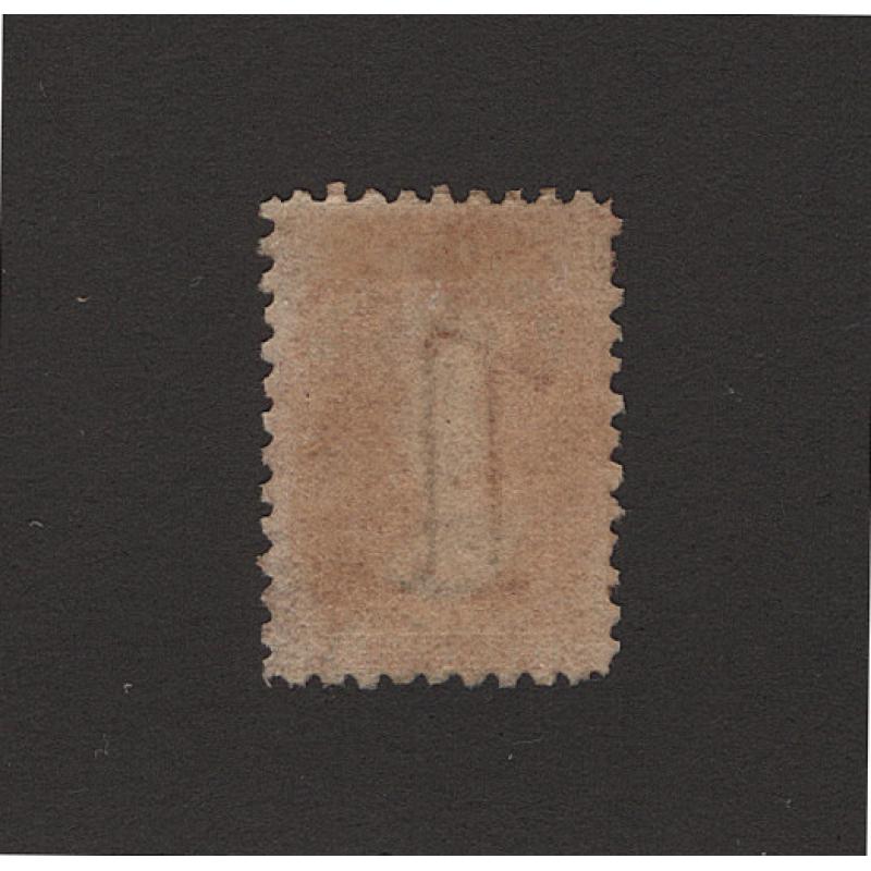 (ST1507) TASMANIA · 1860s: MLH 1d brick red QV Chalon perf.10 SG 57 · fine condition · c.v. £200 (2 images)