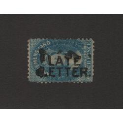 (ST1508) TASMANIA · 1870s: 4d blue QV Chalon perf.12 SG 73 with a bold impression of the LATE LETTER h/s applied at the Hobart GPO