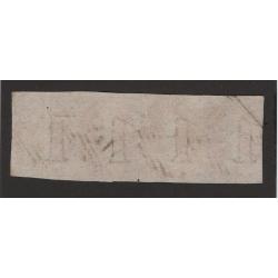 (ST1519) TASMANIA · 1867: nicely used strip of 4x imperf 1d carmine QV Chalons ('1' Wmk) SG 29 with huge to "touching" margins · please see full description · total c.v. £140 (2 images)