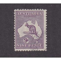 (ST1542) AUSTRALIA · 1926: lightly used Type IIB 9d violet Roo (INVERTED 3rd Wmk) BW 27Aa · fine condition · c.v. AU$275 (2 images)