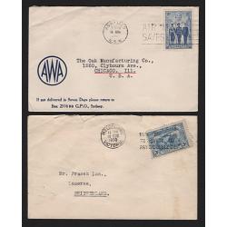 (ST1549) AUSTRALIA · 1933/40: five small covers to overseas destinations each bearing a different 3d blue commemorative from the period · the K/Smith cover has been opened roughly o/wise condition is excellent throughout (5)