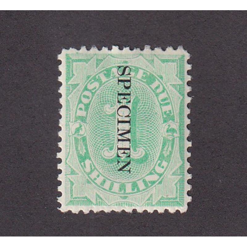 (SZ1543) AUSTRALIA · 1902: fresh mint 1/- emerald-green P/Due optd SPECIMEN (perf. 1½,12) SG D19s · nice appearance (2 images)