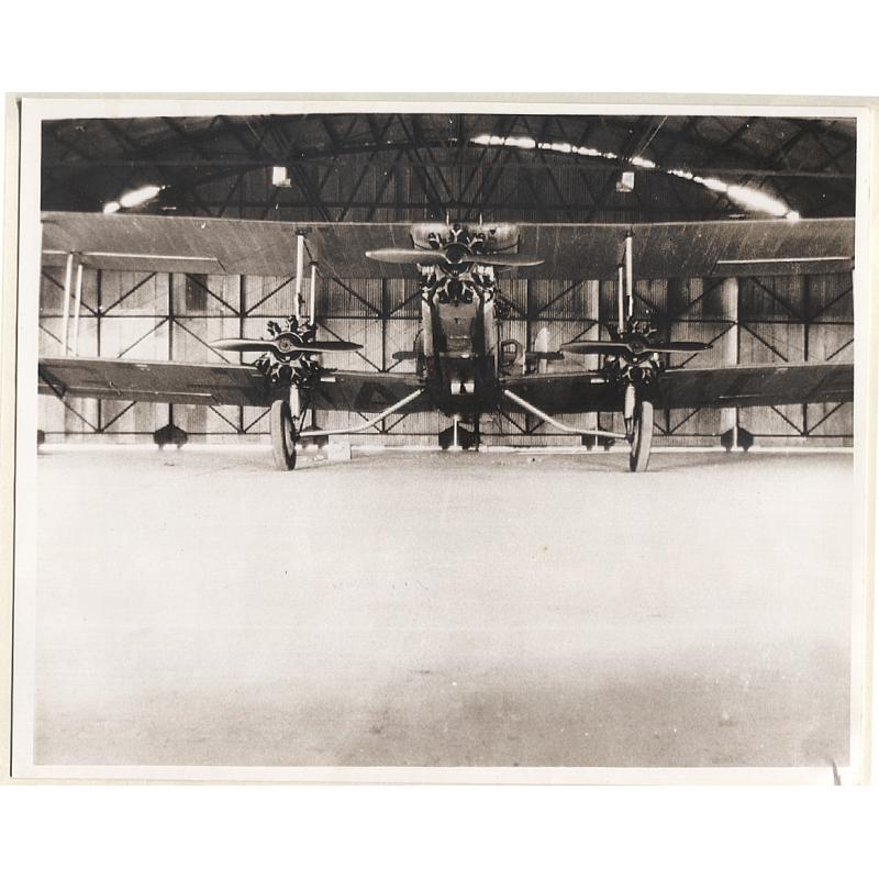 (TY15057L) AUSTRALIA · modern printed photograph of the W.A. Airways Ltd de Havilland "Hercules" passenger in a hangar at Maylands (WA) · this would have been the aircraft used for the first Adelaide/Perth air mail service