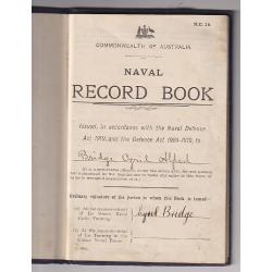 (VV1178L) AUSTRALIA · TASMANIA  1912: Commonwealth of Australia NAVAL RECORD BOOK used by Senior Naval Cadet Cyril Bridge of Hobart · hardcover showing some signs of wear but contents are clean and the binding still tight (4 sample images)