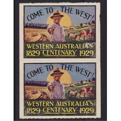 (VV1229) WESTERN AUSTRALIA · pair of WESTERN AUSTRALIA'S CENTENARY "COME TO THE WEST" poster stamps in nice condition with full clean gum (2)