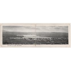 (WS15051) TASMANIA · 1907: two panel b&w printed card (publisher unknown) with a panoramic view of OATLANDS AND LAKE DULVERTON postally used to Zeehan · some wear but overall condition is excellent