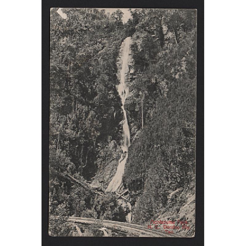 (WW15266) TASMANIA  · 1909: postally used card by Spurling (without number) w/view MONTEZUMA FALLS N.E. DUNDAS RLY · excellent condition front/verso